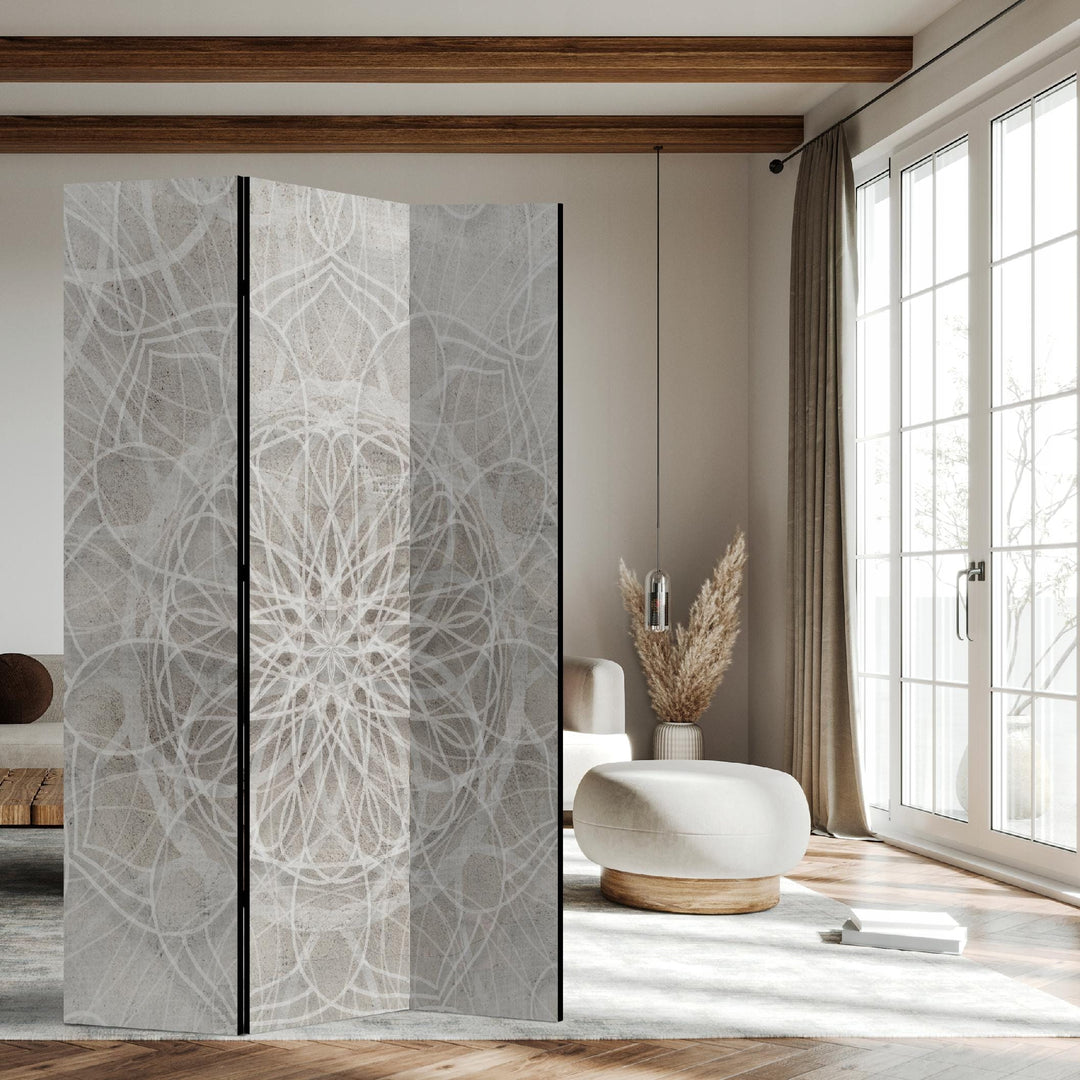 Aizslietnis, divpusējs, 135x172, Siltā Simetrija - mandala ornaments bēšos toņos L-ART