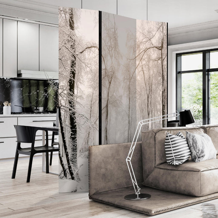 Dekoratīvs istabas aizslietnis, divpusējs, 135x172, Sniegotā meža pasaka L-ART