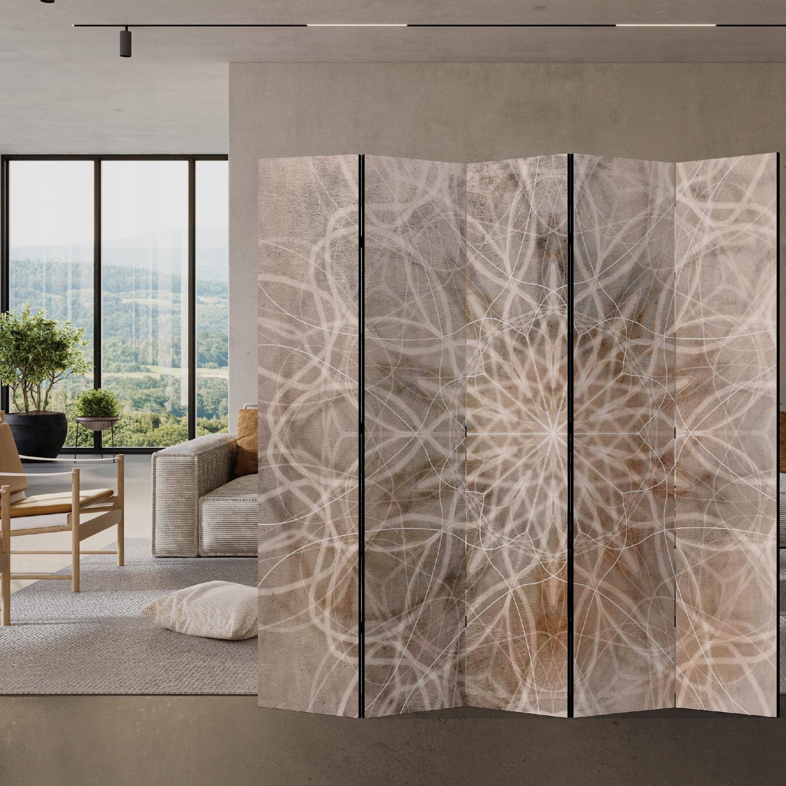 Aizslietnis, divpusējs 225x172, Harmonija - ar mandala rakstu brūnos toņos L-ART