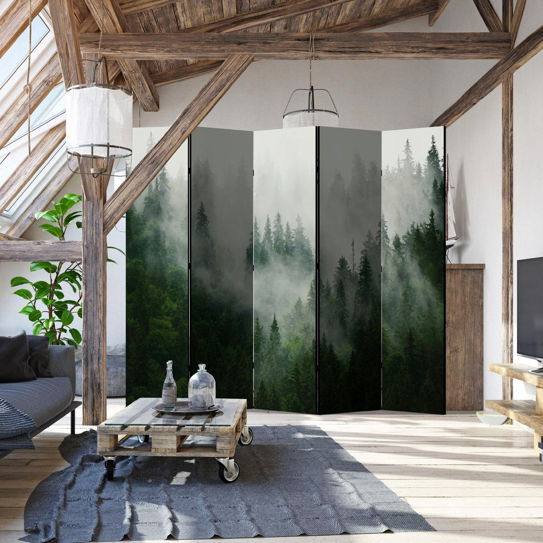 Aizslietnis, divpusējs, 225x172, Miglainais mežs, ar dabiskiem toņiem, mieru un ziemeļniecisku noskaņu L-ART