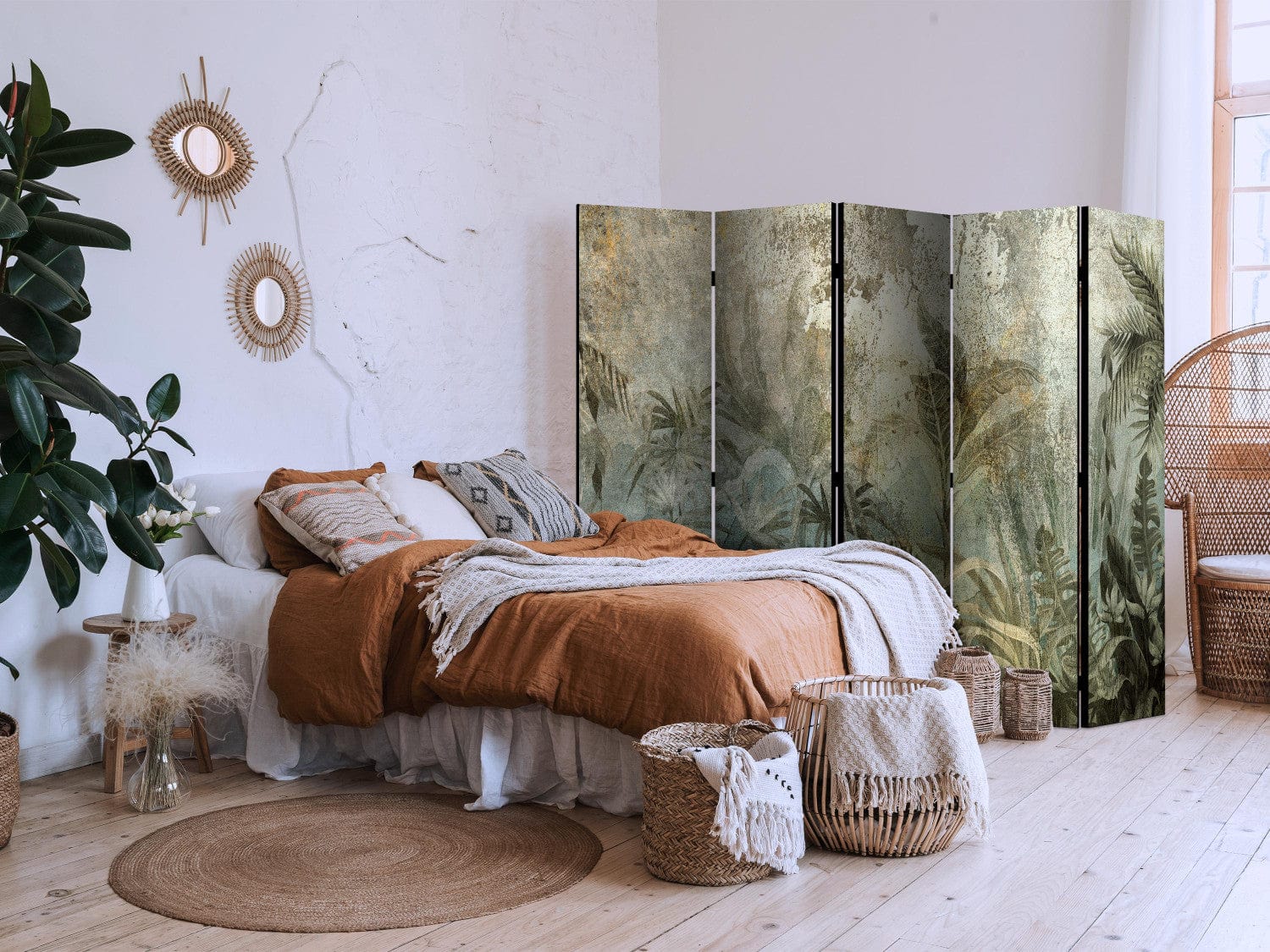 Aizslietnis - Eksotiskais tropu mežs dabiski zaļās krāsās, 225x172 cm ART