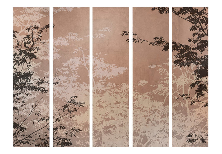 Aizslietnis - Gaiši un tumši brūni koku zari uz brūnā fona, 225x172cm ART