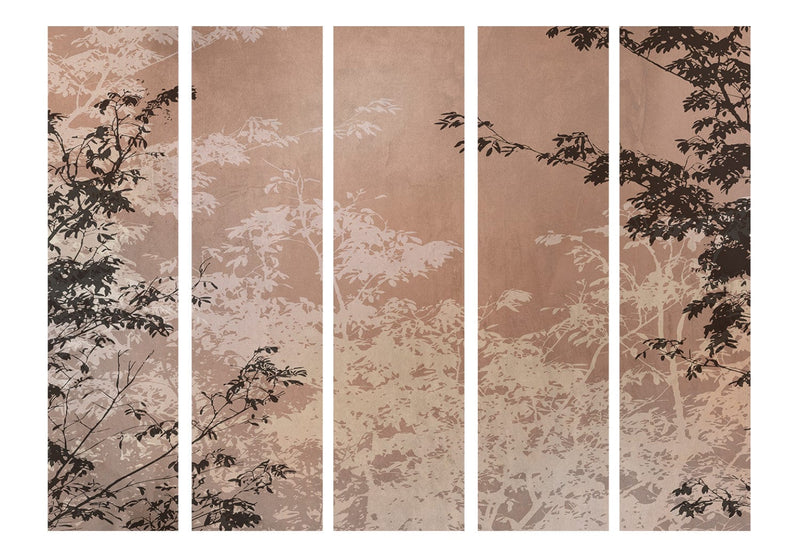Aizslietnis - Gaiši un tumši brūni koku zari uz brūnā fona, 150872, 225x172 cm ART