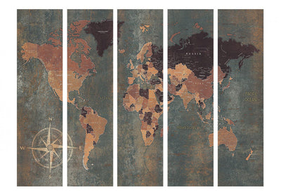 Aizslietnis - Pasaules karte uz tumša fona, 128811, 225x172 cm ART
