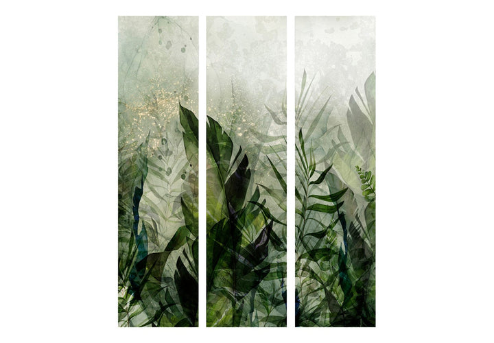 Aizslietnis - Rīta rasa ar lapām uz zaļa fona, 150958, 135x172 cm ART