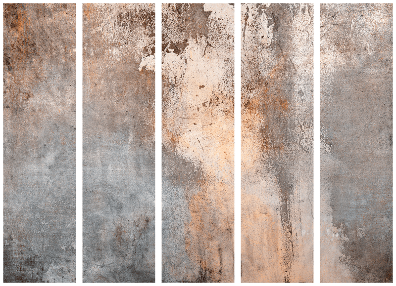 Tilanjakaja - Ruosteinen tekstuuri seepian ja harmaan sävyissä, 151410, 225x172 cm TAIDE