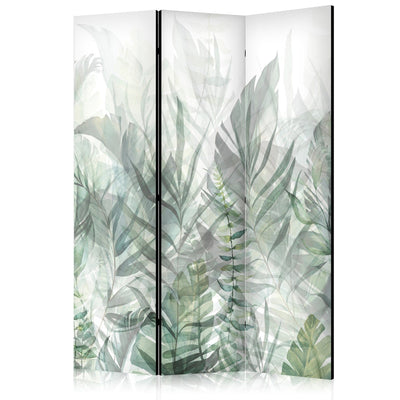 Room divider - Wild Meadow - Green leaves on white background, 150855, 135x172 cm ART