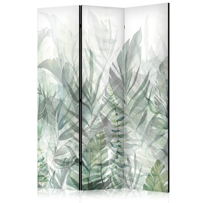 Ширма - Дикий луг - Зеленые листья на белом фоне, 150855, 135x172 см АРТ
