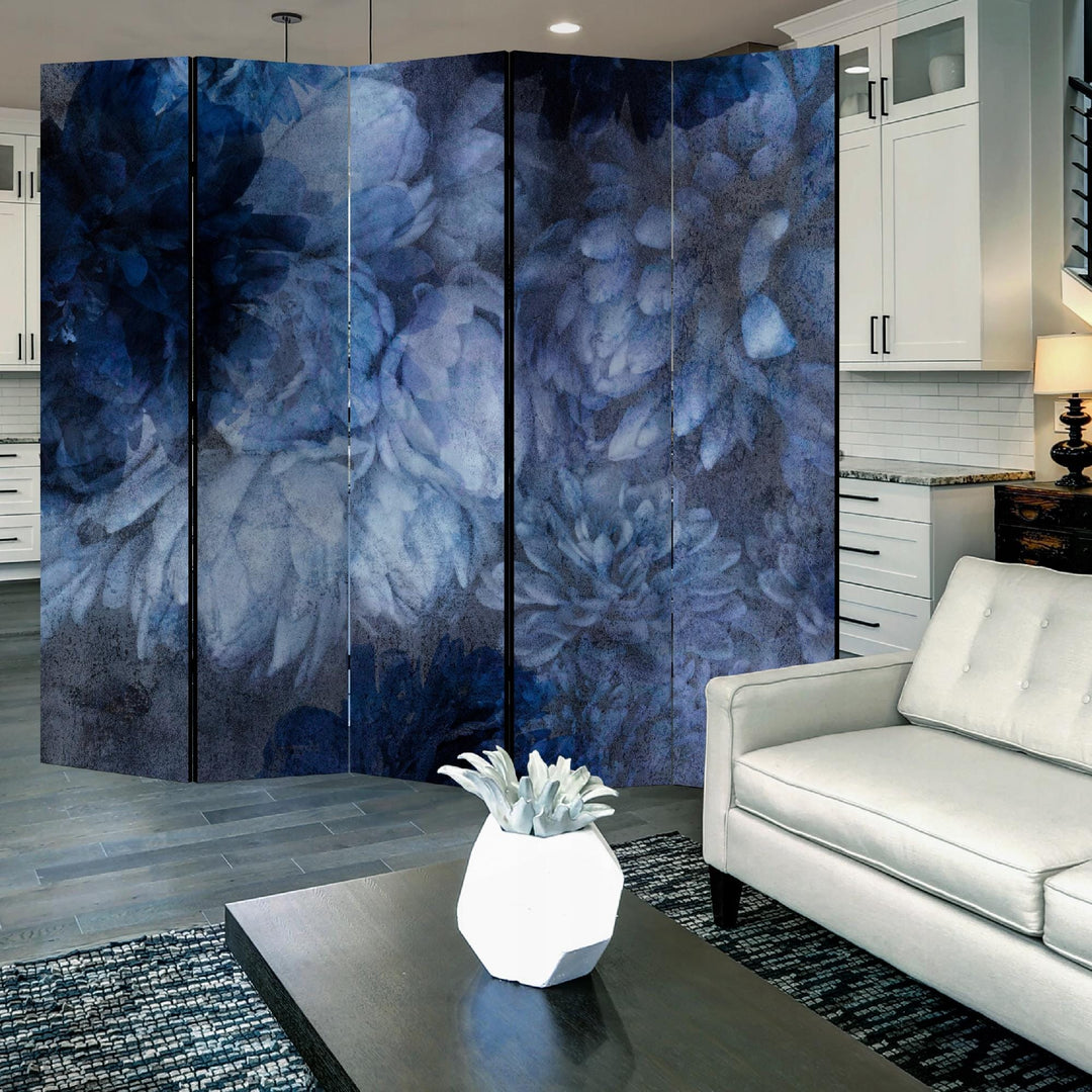 Aizslietnis, vienpusējs, 225x172, Nakts dārza noslēpums, ziedi zilā L-ART