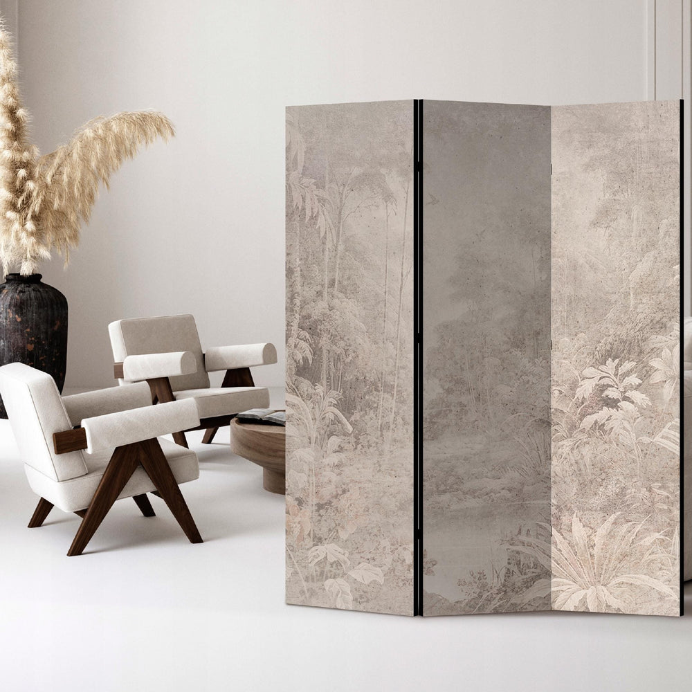 Aizslietnis, vienpusējs istabas sadalītājs, 135x172,  Džungļi bēšos toņos L-ART
