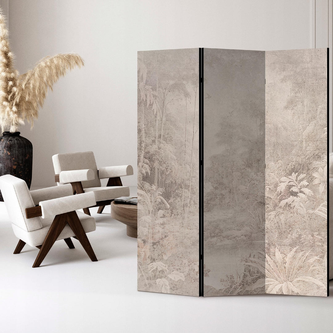 Aizslietnis, vienpusējs istabas sadalītājs, 135x172,  Džungļi bēšos toņos L-ART