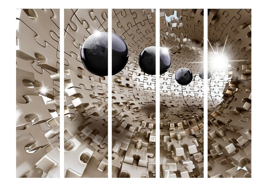 Aizslietnis - Zelta mozaīka, ģeometriskas figūras abstraktā telpā ART