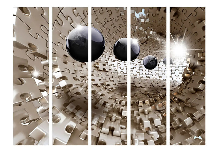 Aizslietnis - Zelta mozaīka, ģeometriskas figūras abstraktā telpā ART