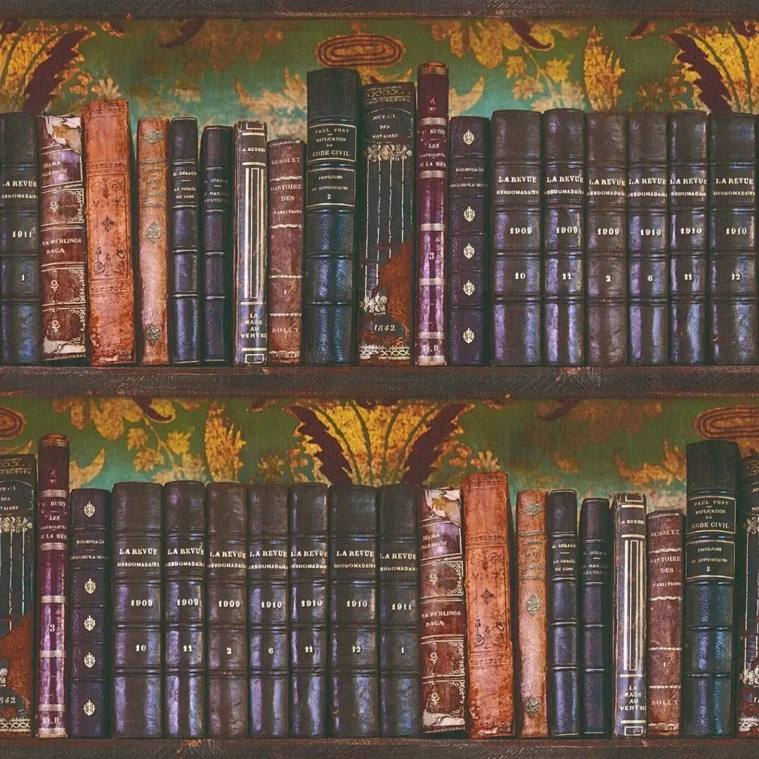 Antīkas tapetes ar grāmatplauktu motīvu | brūna - 3012504 AS Creation