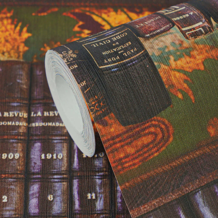 Antīkas tapetes ar grāmatplauktu motīvu | brūna - 3012504 AS Creation