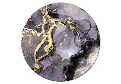 Apaļa kanva ar abstrakciju (Deluxe) - Zelta daļiņas, 148710 G-ART