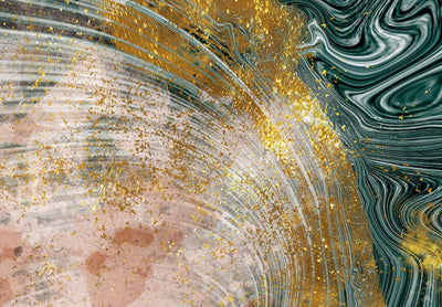Apaļa kanva ar abstrakciju (Deluxe) - Zelta mezgli, 148761 G-ART