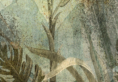 Pyöreä сanvas-taulut - trooppinen viidakko tummanvihreillä sävyillä, 151512 G-ART