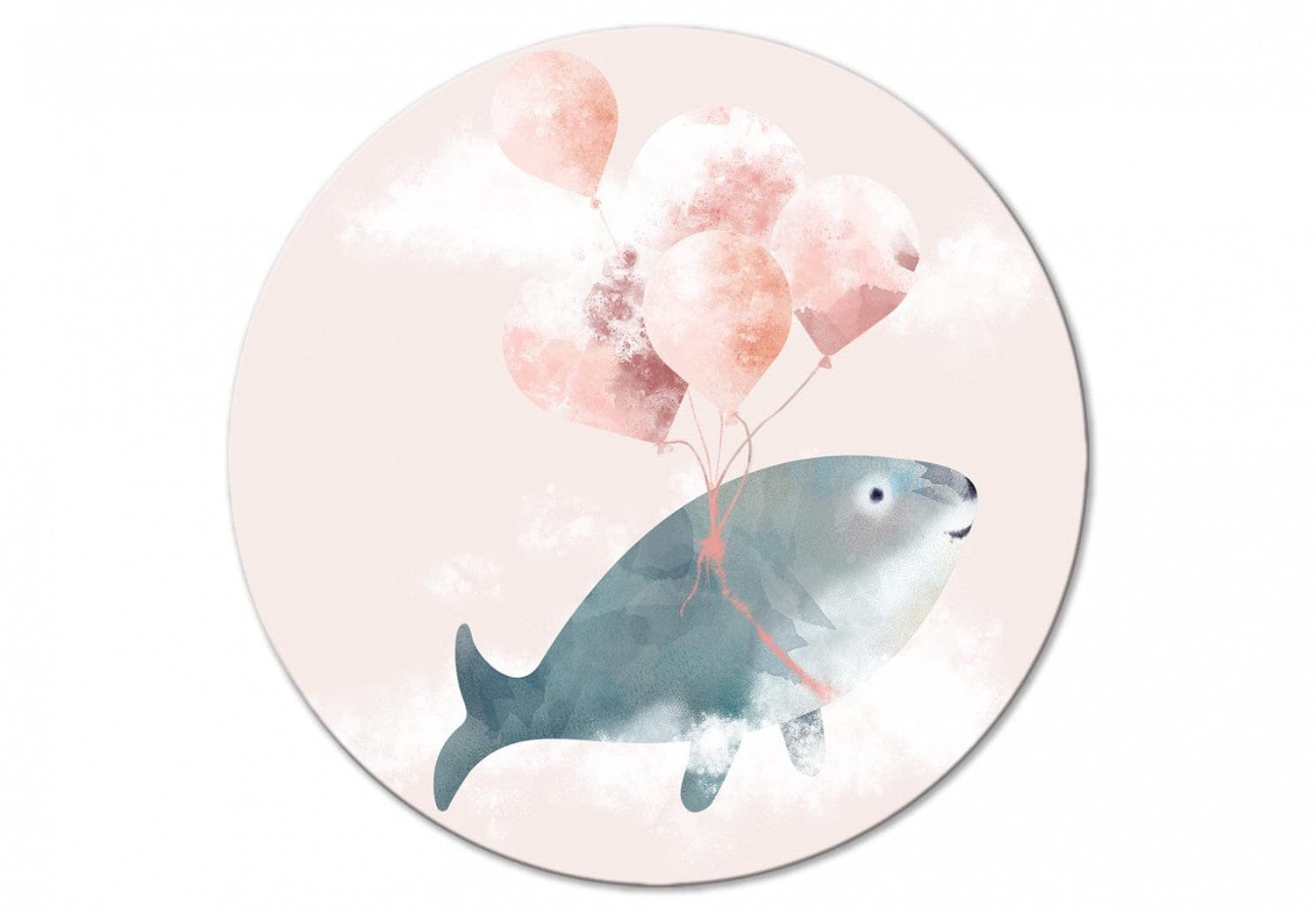 Apaļa glezna bērnistabai (Deluxe) - Lidojošais valis - 148661 G-ART