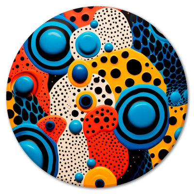 Round canva (Deluxe) - abstract composition in strong colours, 151604 G-ART