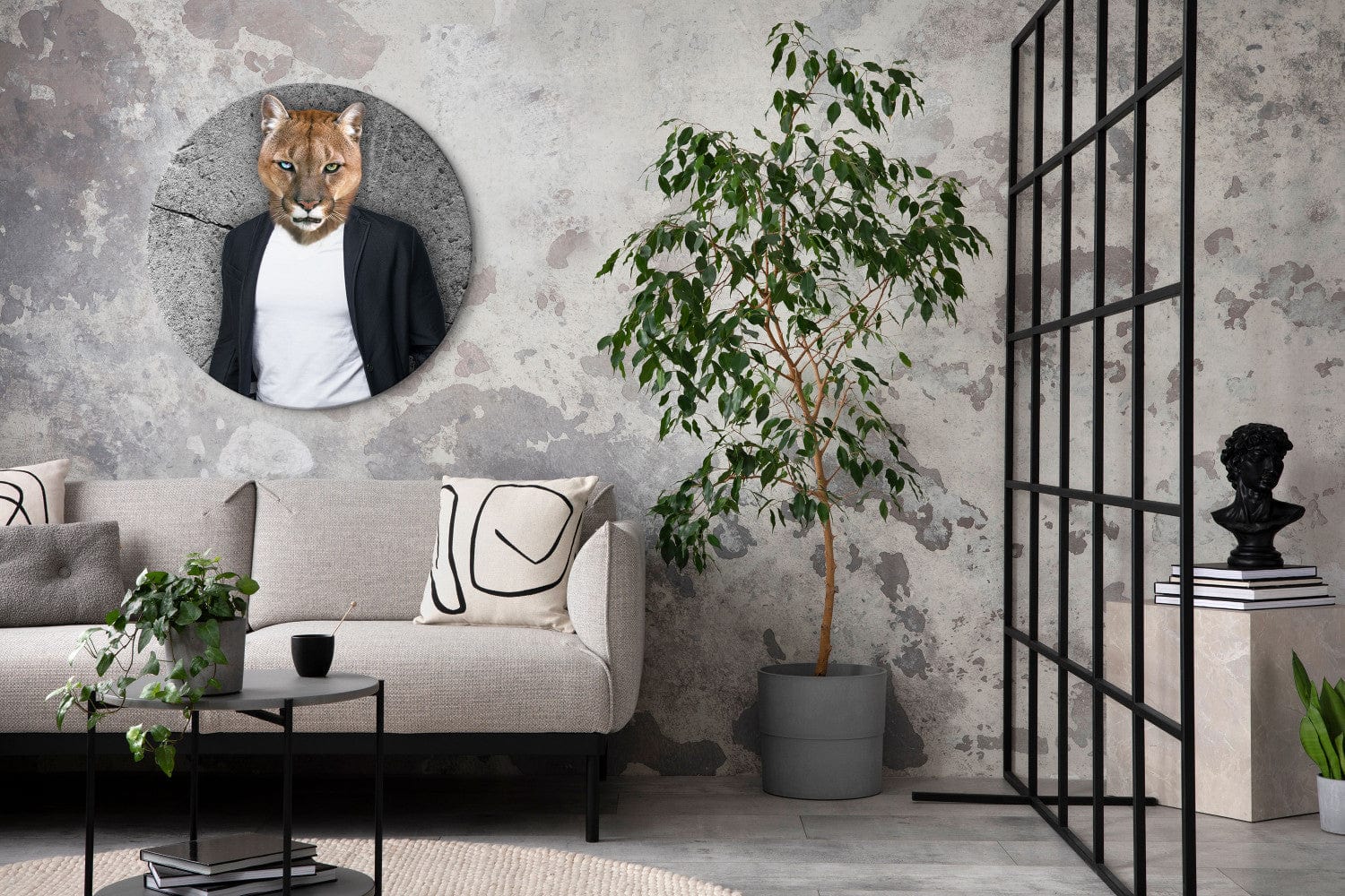 Apaļa glezna (Deluxe) - Cilvēks Puma - 148768 G-ART