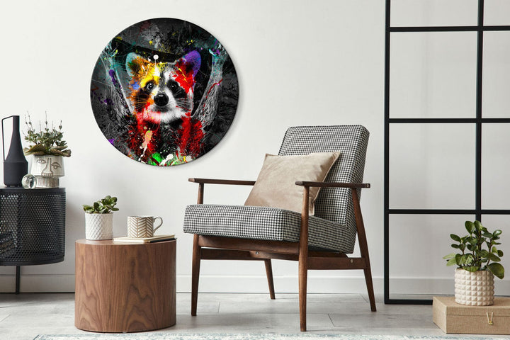 Apaļa glezna - Draudzīgs dzīvnieks sulīgās krāsās - 148610 G-ART