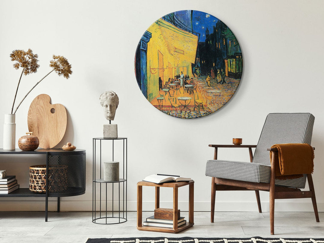 Apaļa glezna - Kafejnīcas terase naktī, Vinsents van Gogs - 148910 G-ART