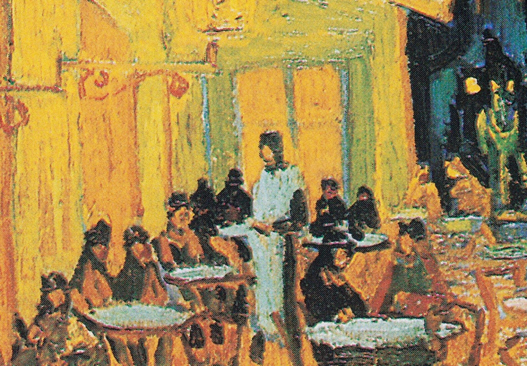 Apaļa glezna - Kafejnīcas terase naktī, Vinsents van Gogs - 148910 G-ART
