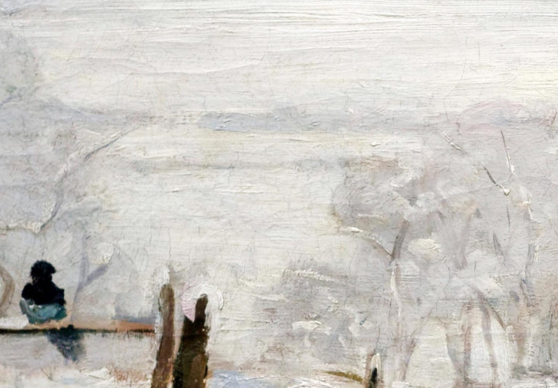 Apaļa kanva (Deluxe) - Kloda Monē ziemas ainava, 148721 G-ART