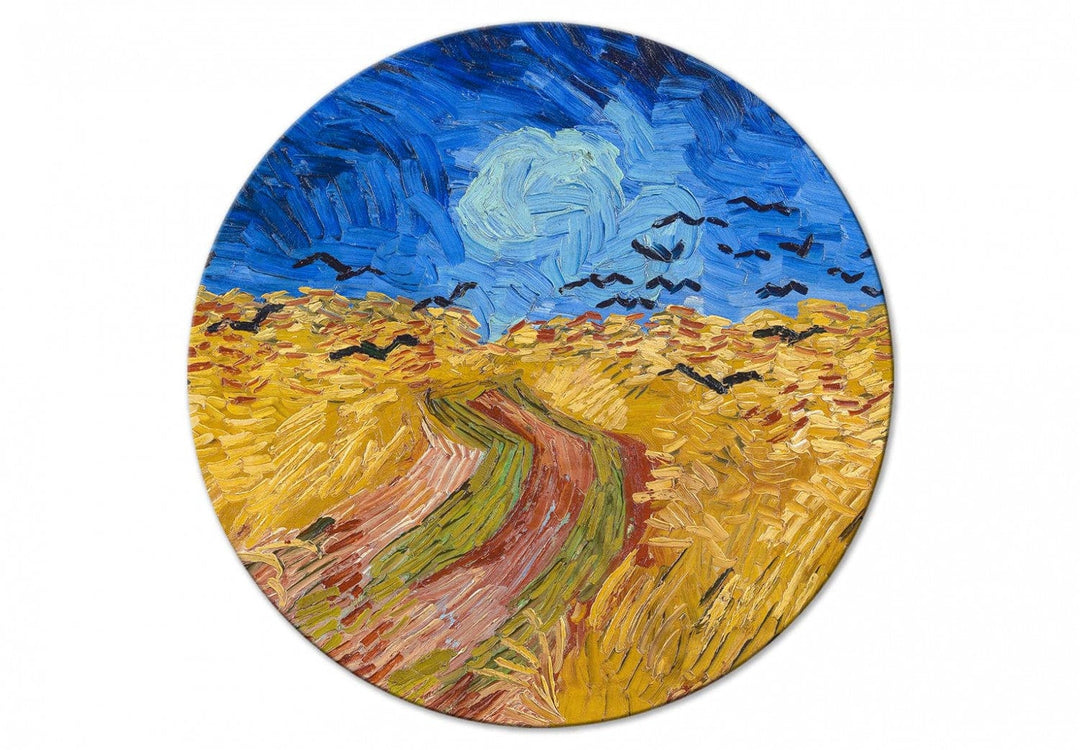 Apaļa glezna - Kviešu lauks ar vārnām, Vinsents van Gogs - 148745 G-ART