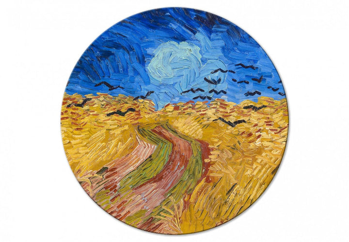 Apaļa glezna - Kviešu lauks ar vārnām, Vinsents van Gogs - 148745 G-ART