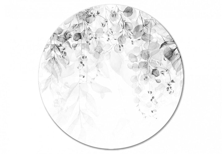 Apaļa glezna (Deluxe) - Melnbaltas lapiņas - 148678 G-ART