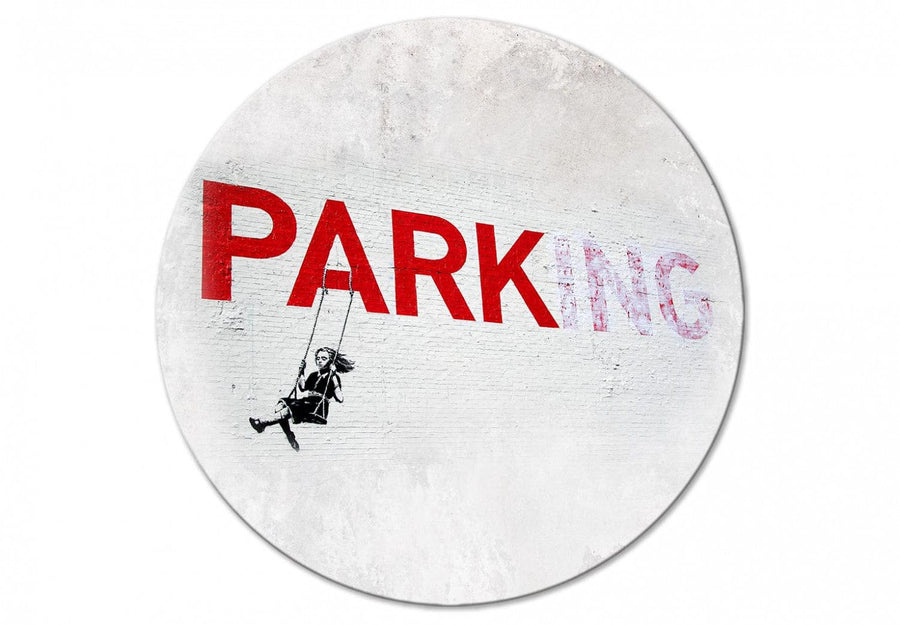 Apaļa glezna (Banksy) - Siena ar uzrakstu Autostāvvieta - 148628 G-ART