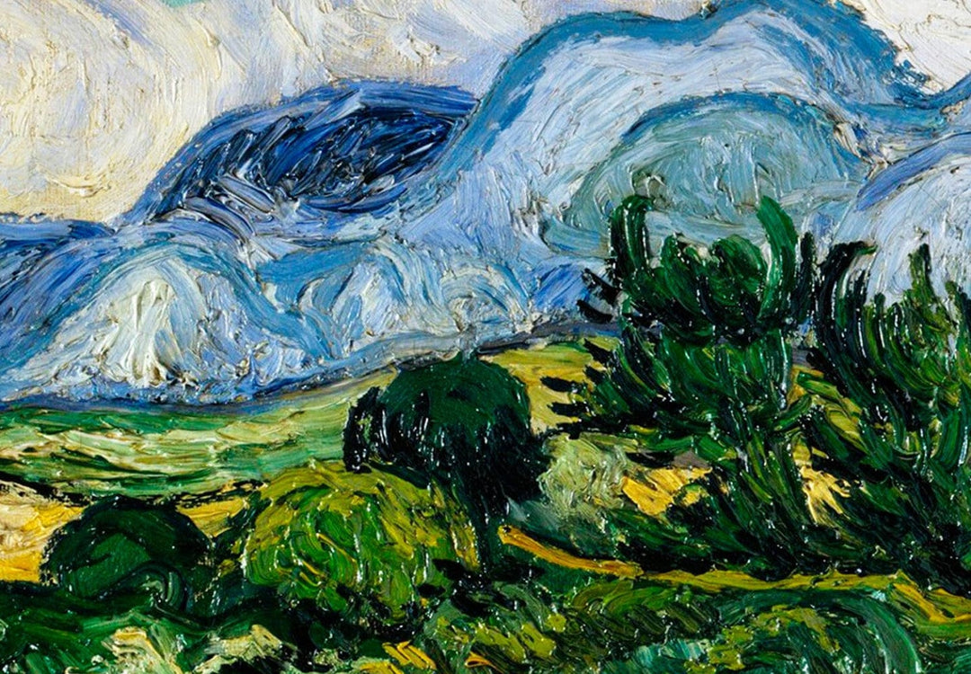 Apaļa glezna - Vinsents van Gogs - Ainava ar dzeltenu lauku, 148730 G-ART