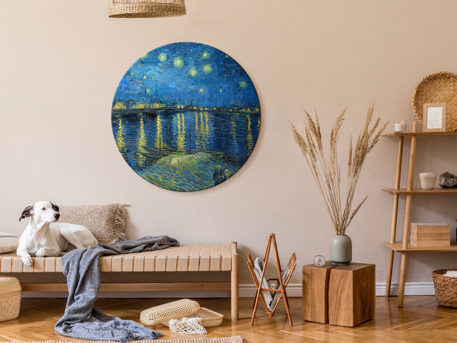 Apaļa glezna (Deluxe) - Vinsents van Gogs - Zvaigžņotā nakts - 148713 G-ART