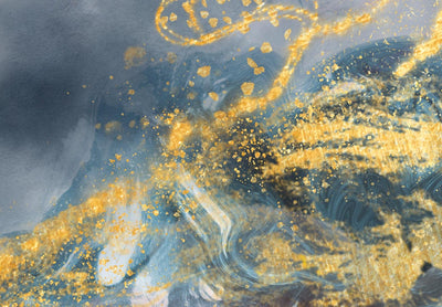 Apaļa kanva (Deluxe) - Zelta svītras uz rozā un ziliem plankumiem, 148725 G-ART
