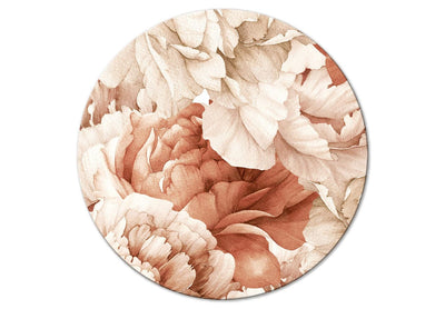 Round canva - Painted peonies in bright colours, 149749 G-ART