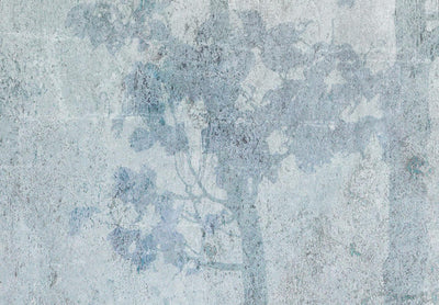 Apaļa kanva - Koki miglā - ainava zilos un pelēkos toņos, 151477 G-ART