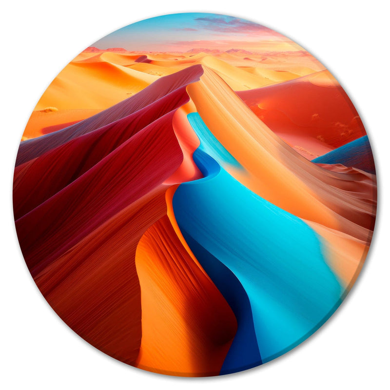 Pyöreä сanvas-taulut - Värillinen hiekkamäki taivaan taustalla, 151598 G-ART