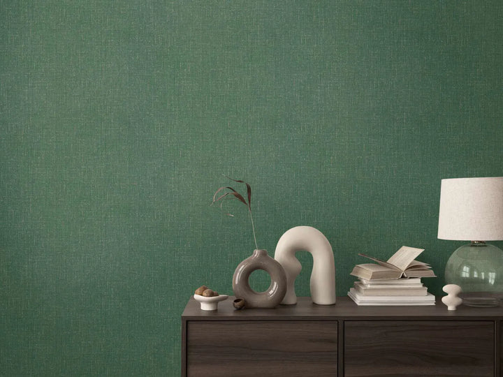 Augstākās kvalitātes neaustas tapetes ar zīdainu, mirdzošu tekstūru | tumši zaļā | 3010221 AS Creation