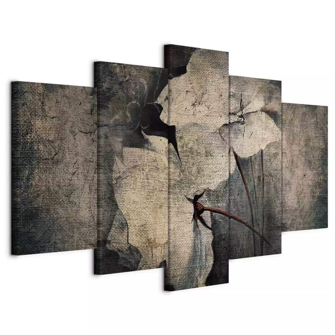 Paveikslai ant drobės su vintažinio stiliaus gėlėmis - Melancholijos gėlės, (x5), 92672