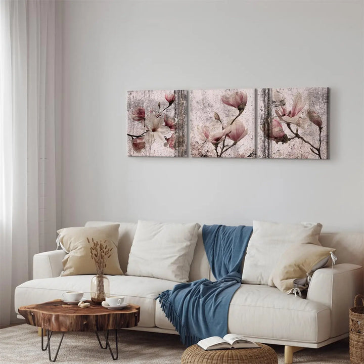 Kanva ar magnoliju rozā toņos - Liriskās magnolijas (x 3), 122781