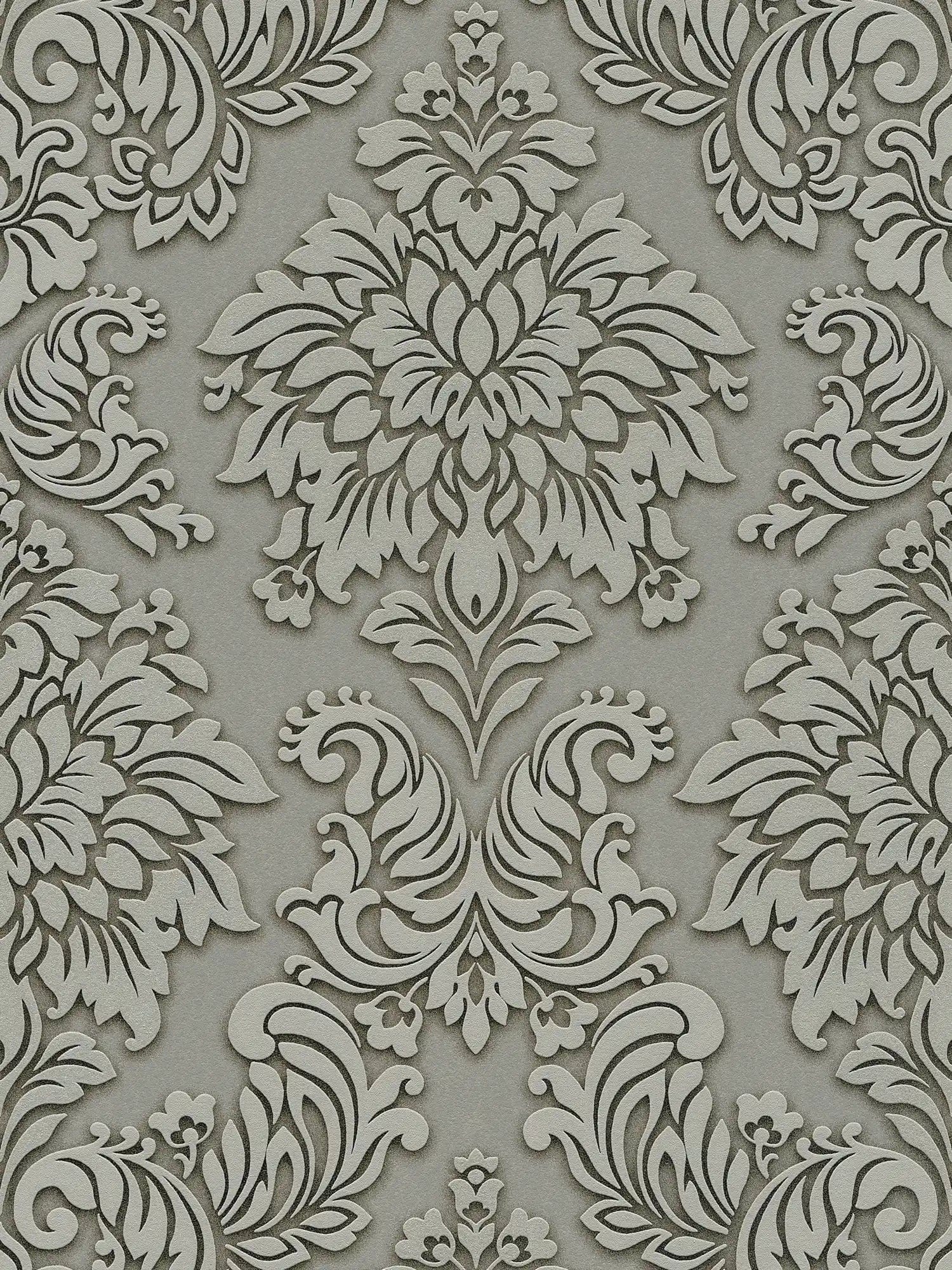 Tapetes guļamistabai - Baroka stila ar mirdzuma efektu - pelēkas, AS 368981 AS Creation