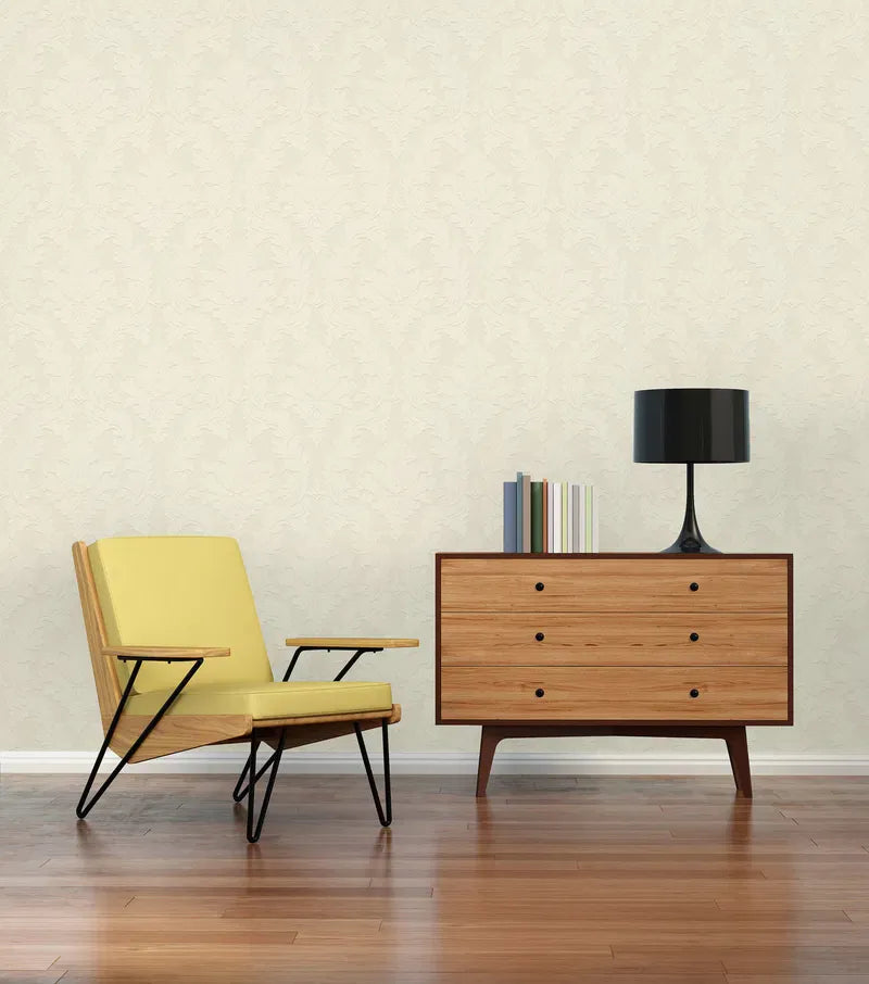 Baroka stila tapetes – krēmkrāsā, FLOCK, 33580-1 AS Creation