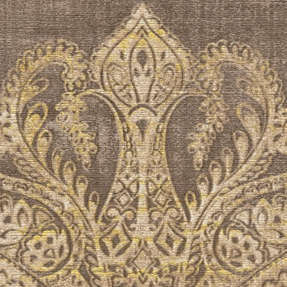 Baroka tapetes ar lieliem ornamentiem brūnā krāsā - 1374032 AS Creation