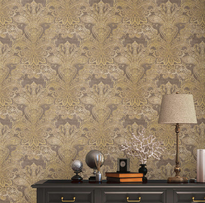 Baroque wallpaper with large ornaments in brown, 1374032 AS Creation