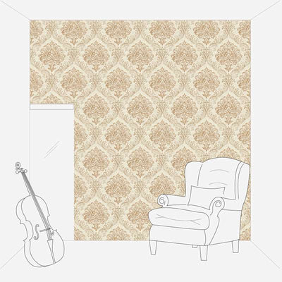 Baroque wallpaper with ornaments and shiny metallic look, cream - 1373725 AS Creation