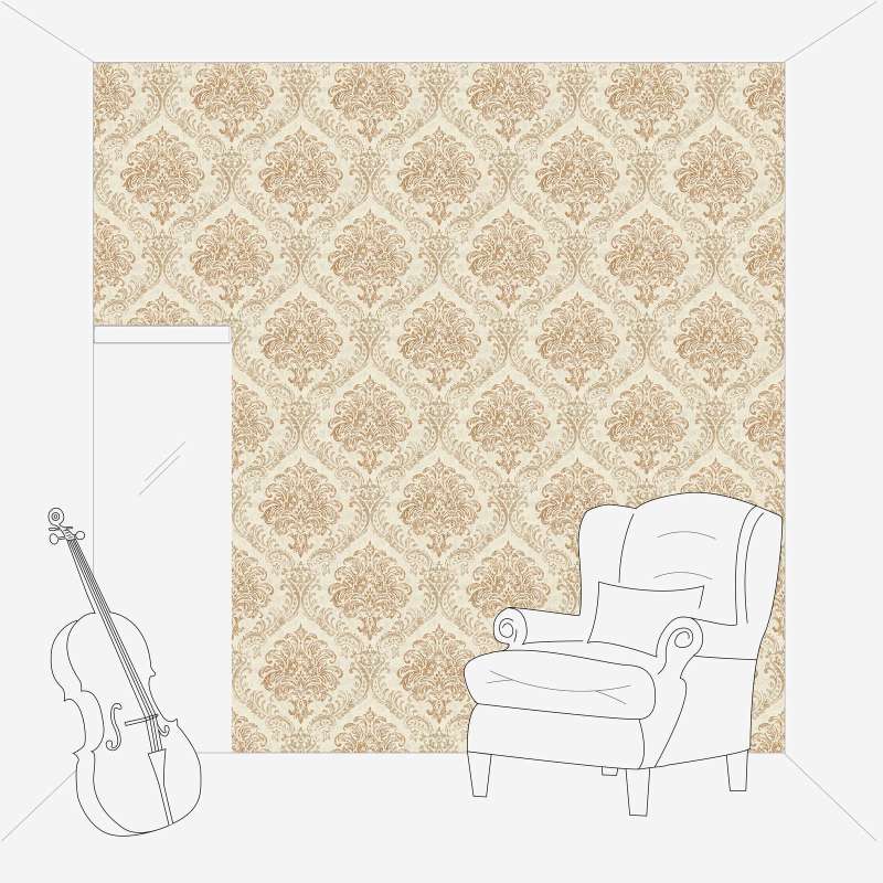 Baroque wallpaper with ornaments and shiny metallic look, cream - 1373725 AS Creation