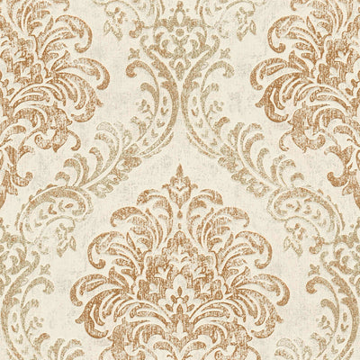 Baroque wallpaper with ornaments and shiny metallic look, cream - 1373725 AS Creation