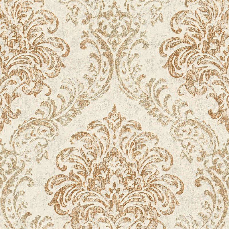 Baroque wallpaper with ornaments and shiny metallic look, cream - 1373725 AS Creation